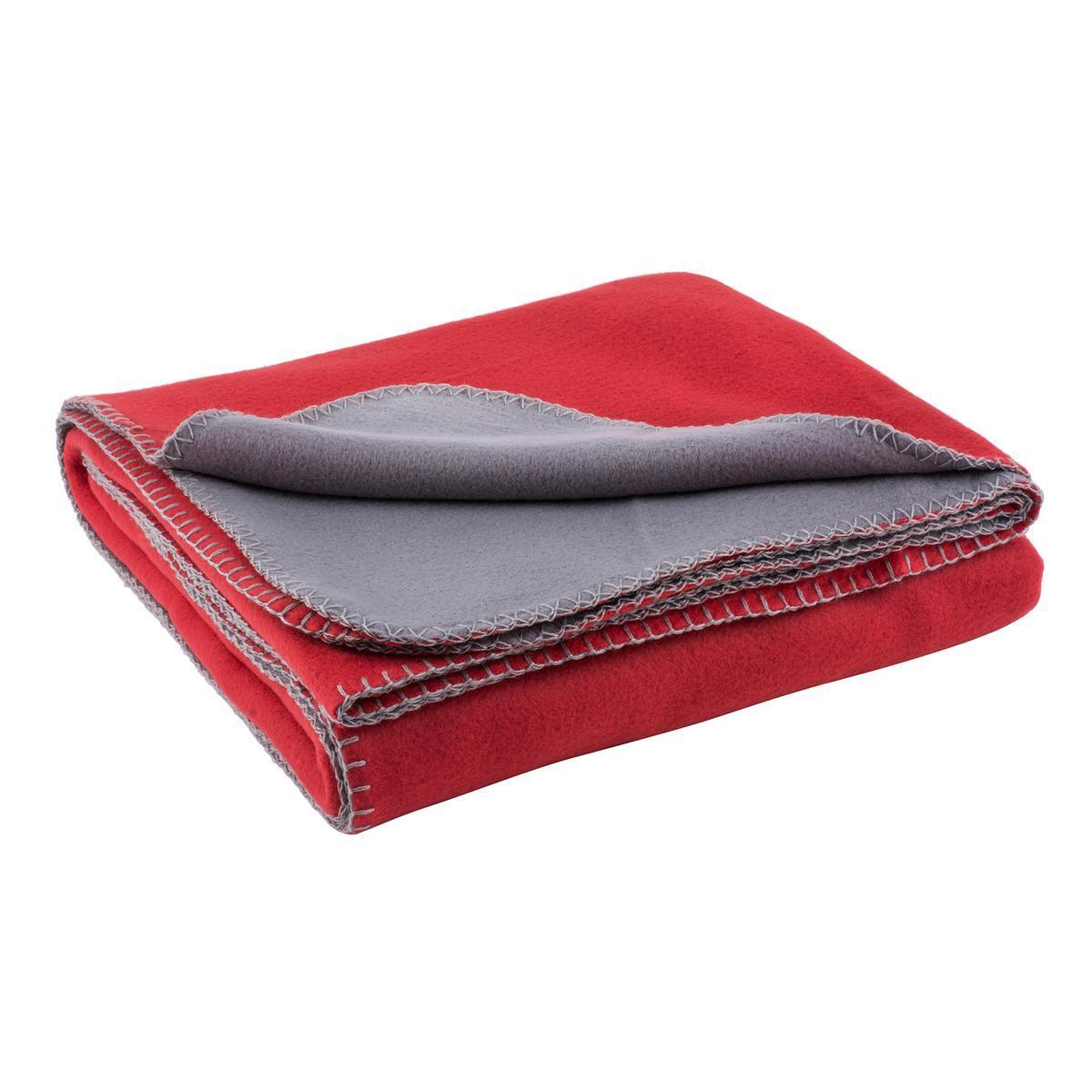 Couverture polaire 2 personnes - 220 x 240 cm - Rouge