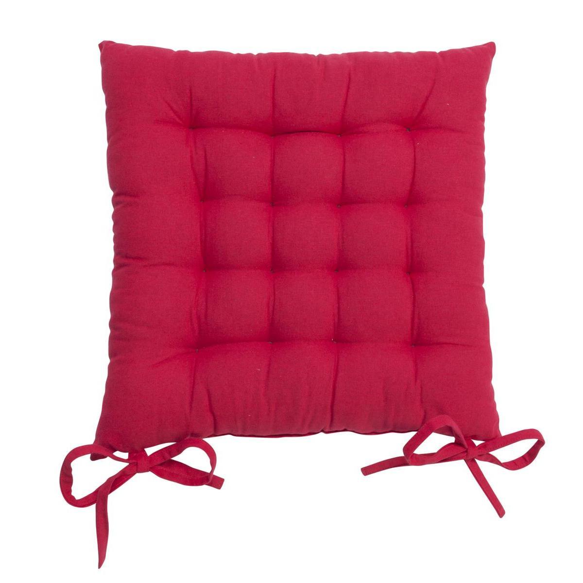 Galette de chaise - 40 x 40 cm - Rose framboise