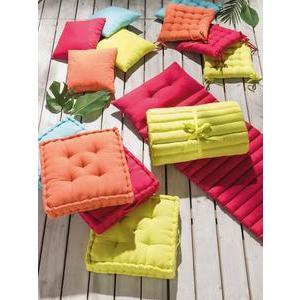 Coussin de sol - 50 x 50 x H 10 cm - Rose corail