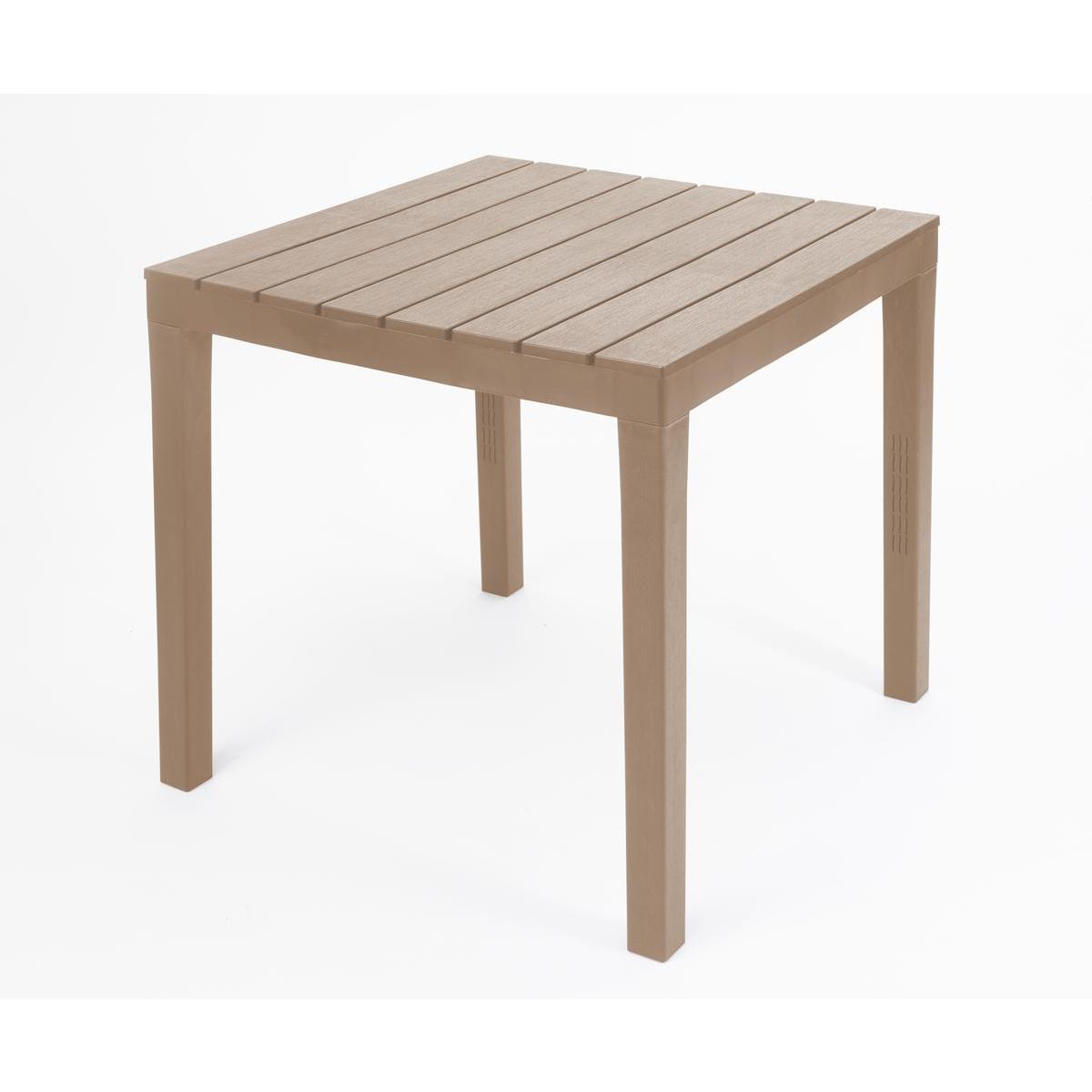 Table effet bois carrée - 80 x 80 x H 72 cm