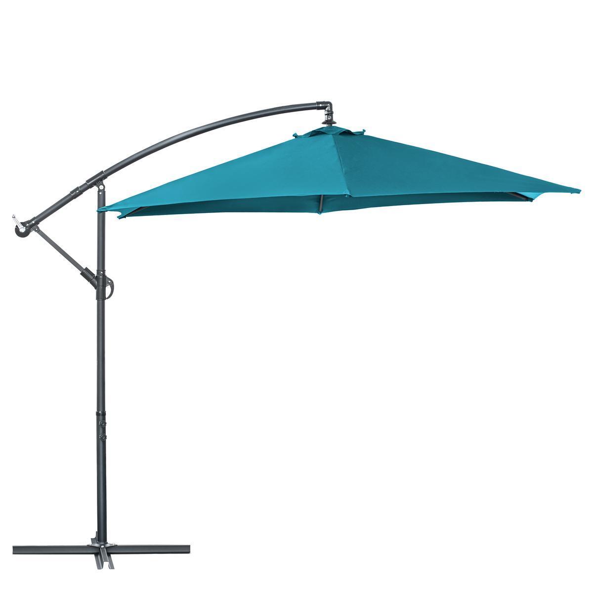 Parasol déporté Zéphyr - ø 300 x H 245 cm - Bleu turquoise - MOOREA