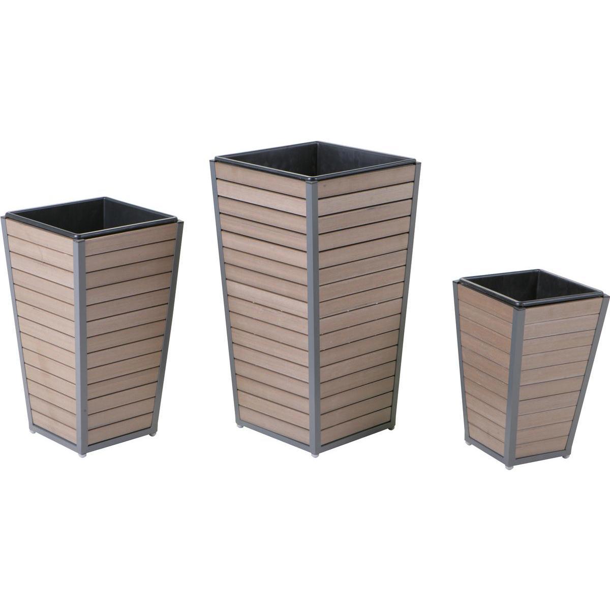 Cache-pot Wood - 36.5 x 36.5 x H 70 cm