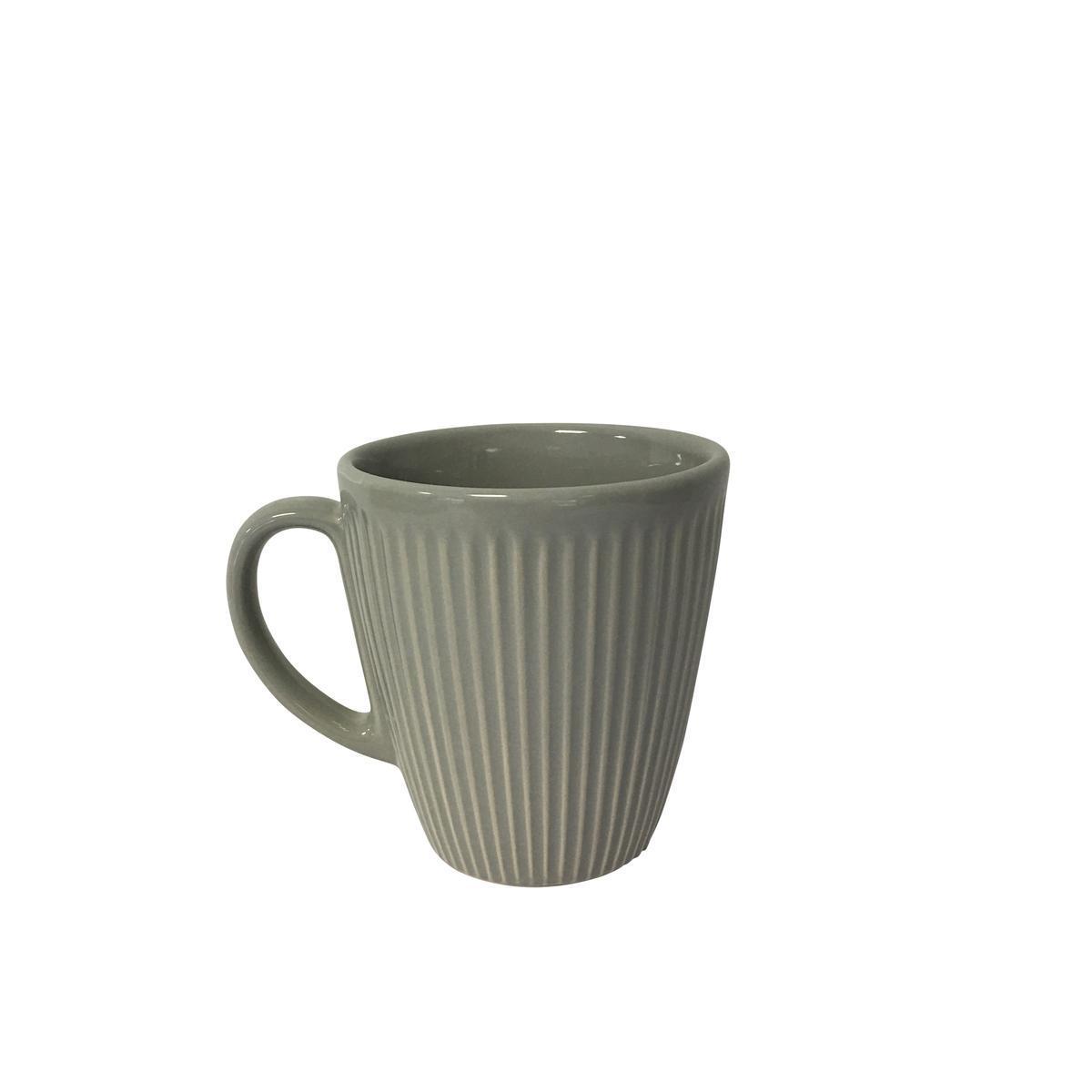 Mug strié - ø 9 cm - Gris