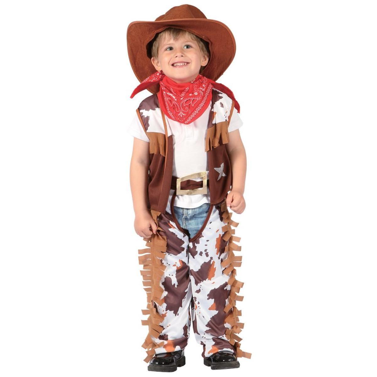 Costume de Cow-Boy - Taille bébé (92 à 104 cm) - L 48 x H 3 x l 44 cm - Multicolore - PTIT CLOWN