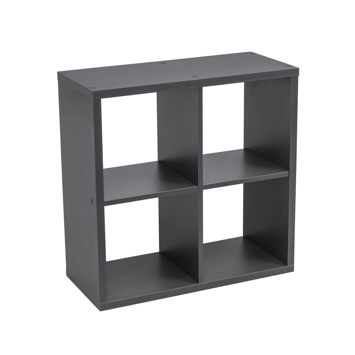 Étagère cube 4 cases - 66 x 30 x H 66 cm - Gris