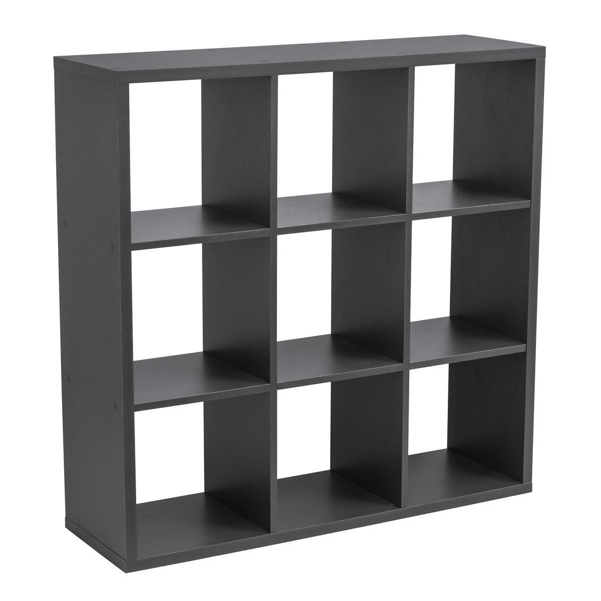 Étagère cube 9 cases - 97.2 x 30 x H 97.2 cm - Gris