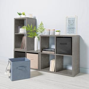 Étagère cube 9 cases - 97.2 x 30 x H 97.2 cm - Gris