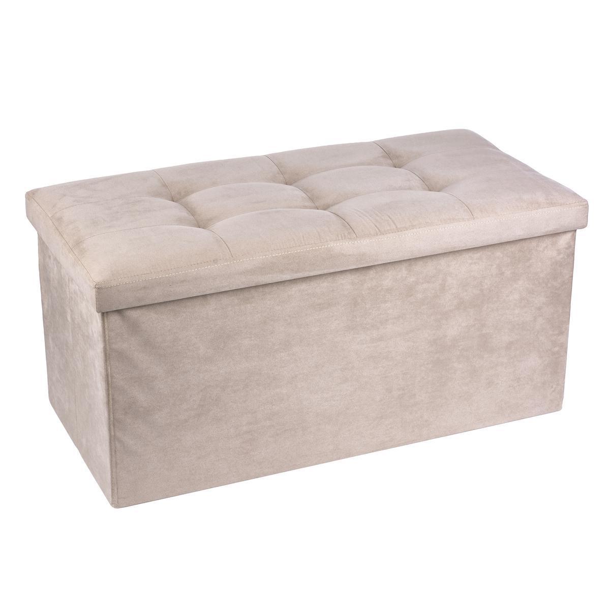 Banc-coffre pliant Malo - 38 x L 76 x H 38 cm - Blanc - K.KOON