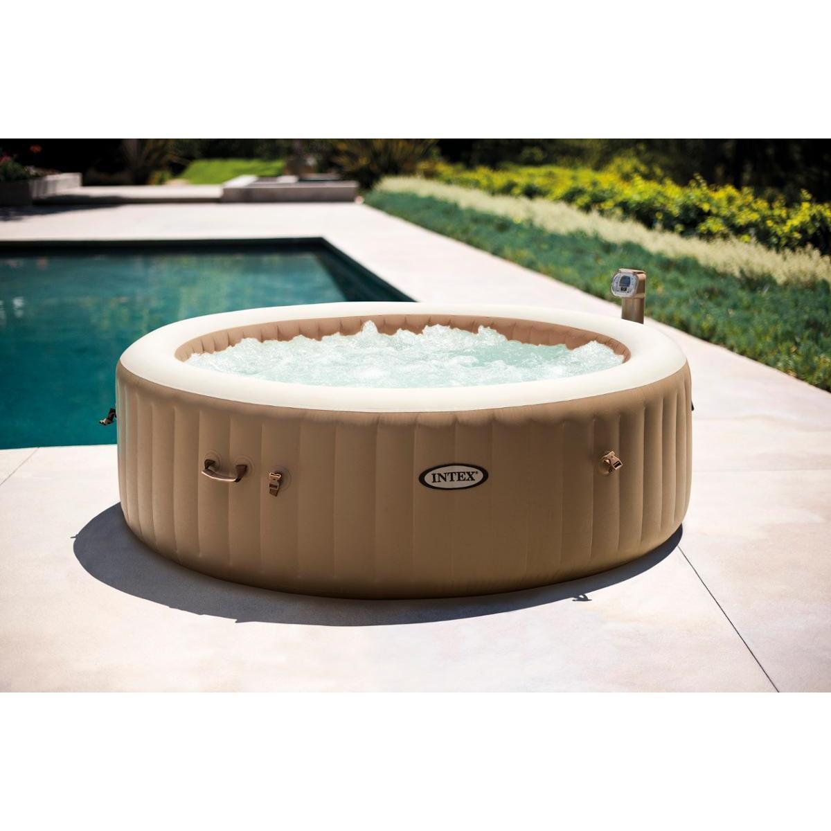 Spa rond gonflable à bulles - 6 places - 1098 L - Beige, blanc - INTEX