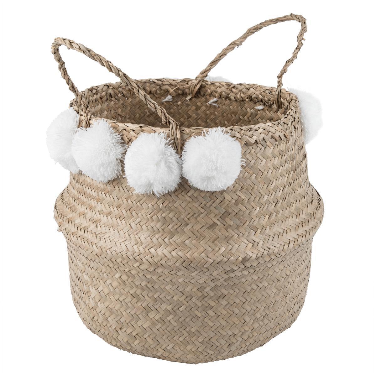 Panier boule grand modèle avec pompons