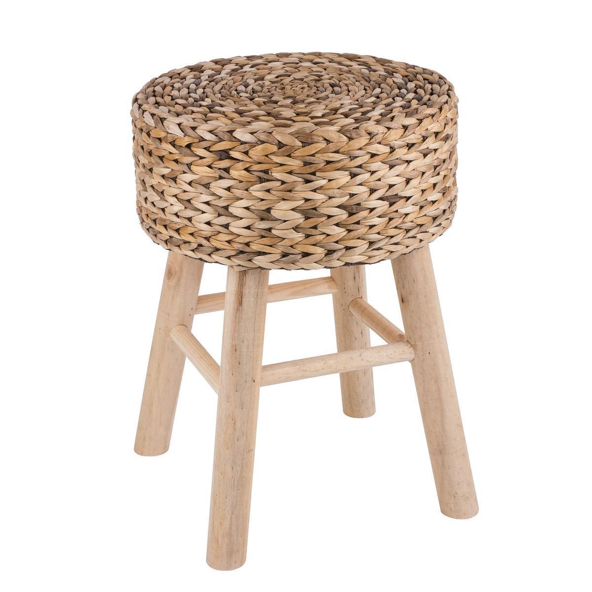 Tabouret en bois tressé