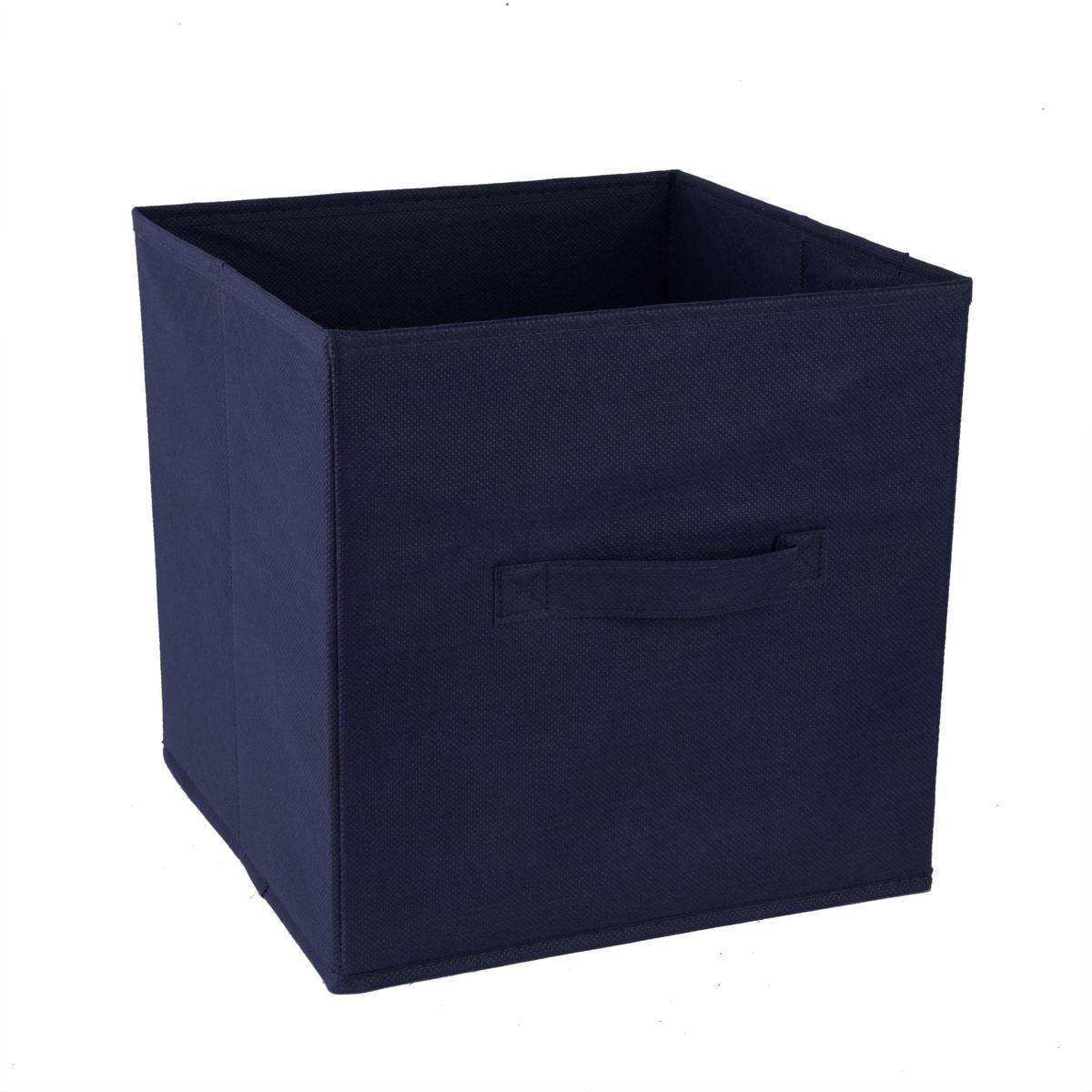 Cube de rangement uni - 28 x 28 x 28 cm - Bleu