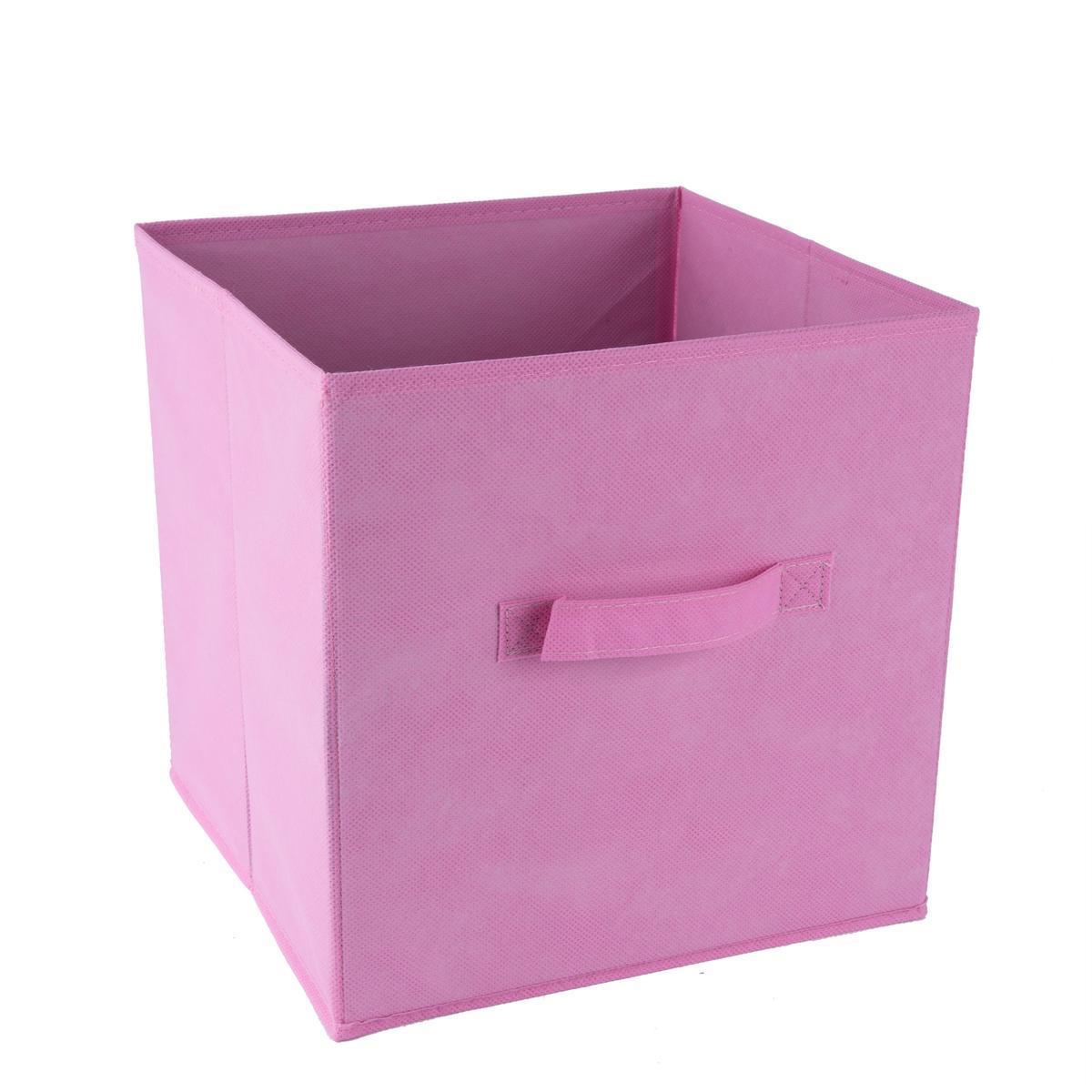 Cube de rangement uni - 28 x 28 x 28 cm - Rose