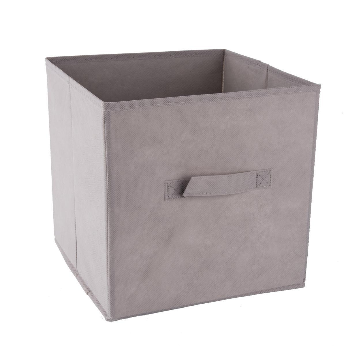 Cube de rangement uni - 28 x 28 x 28 cm - Marron taupe