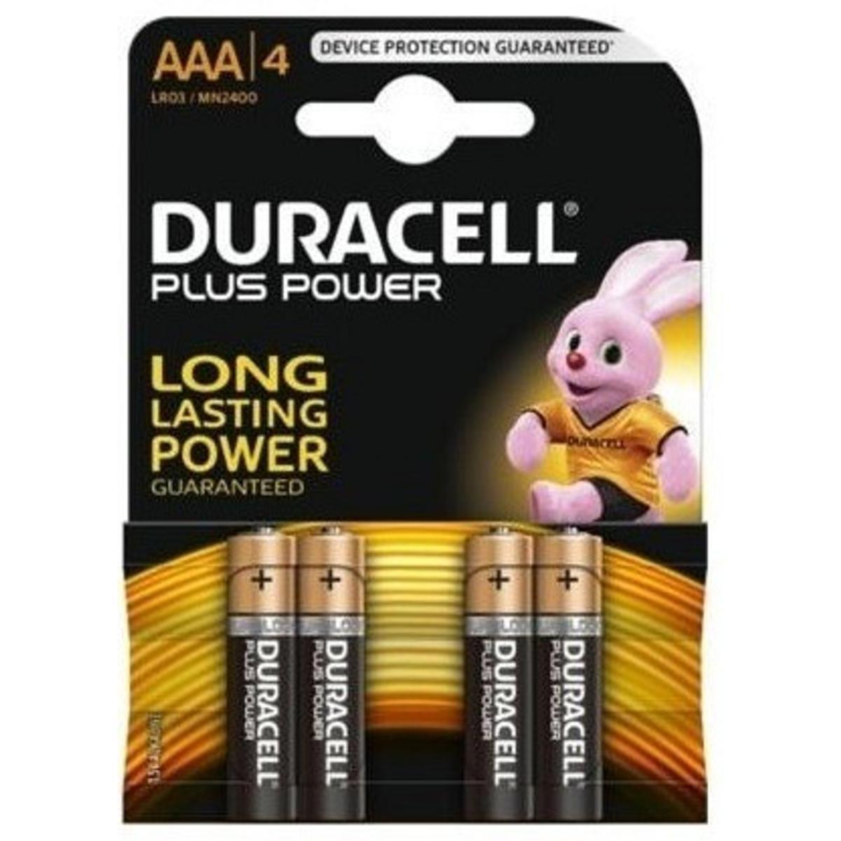 Lot de 4 piles AAA - DURACELL PLUS POWER