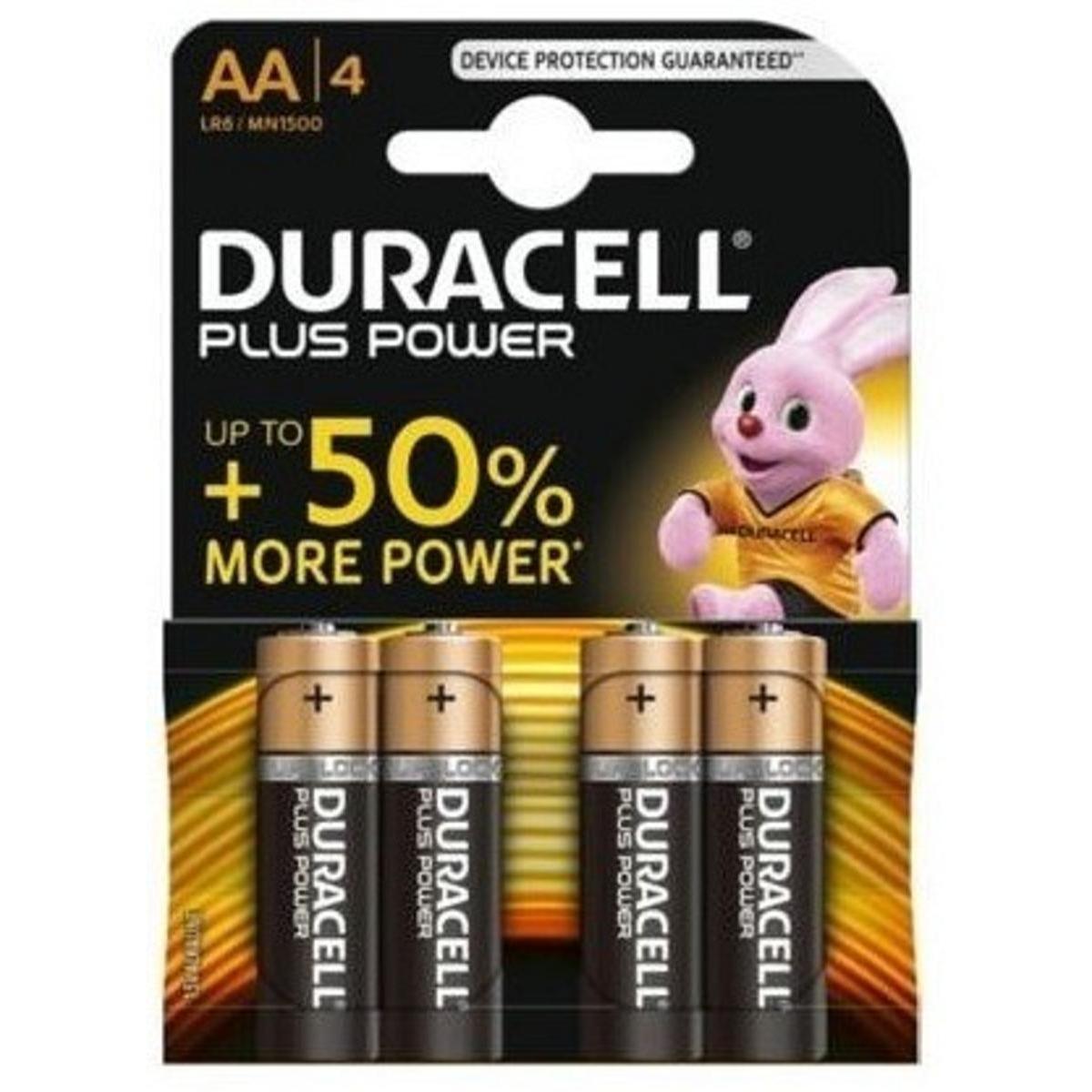 4 piles AA Duracell Plus Power