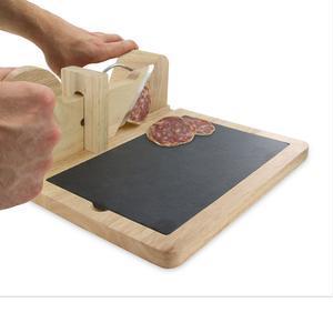 Trancheuse à charcuterie & fromages avec plateau ardoise - L 29.2 x H 11.5 x l 28.7 cm - Noir - COOK CONCEPT