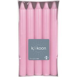 10 bougies ménage non-parfumées - ø 10 x H 18 cm - Différents coloris - Rose - K.KOON