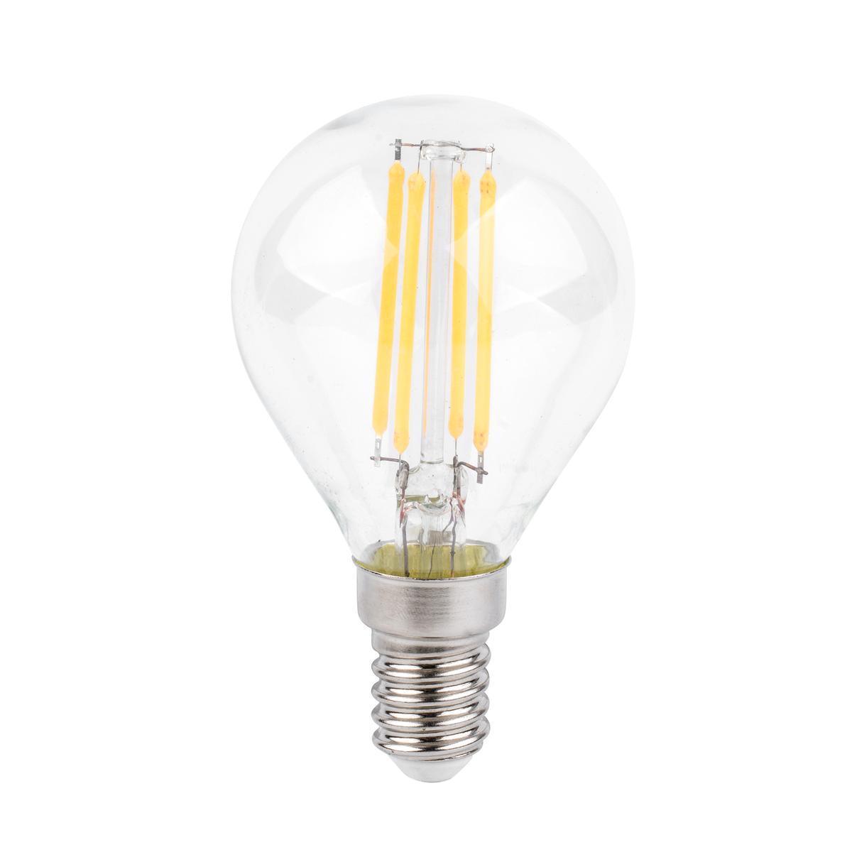 Ampoule à filaments LED G45 E14 - 400 LM - Transparent, blanc chaud