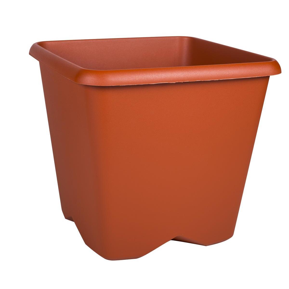 Pot Chorus - L 29.5 x H 27.3 x l 29.5 cm - Orange terracotta