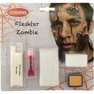 Kit de maquillage Zombie apocalyptique - 5 pièces - Beige, rouge, blanc