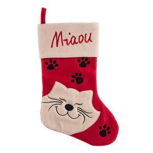 Chaussette déco chat miaou