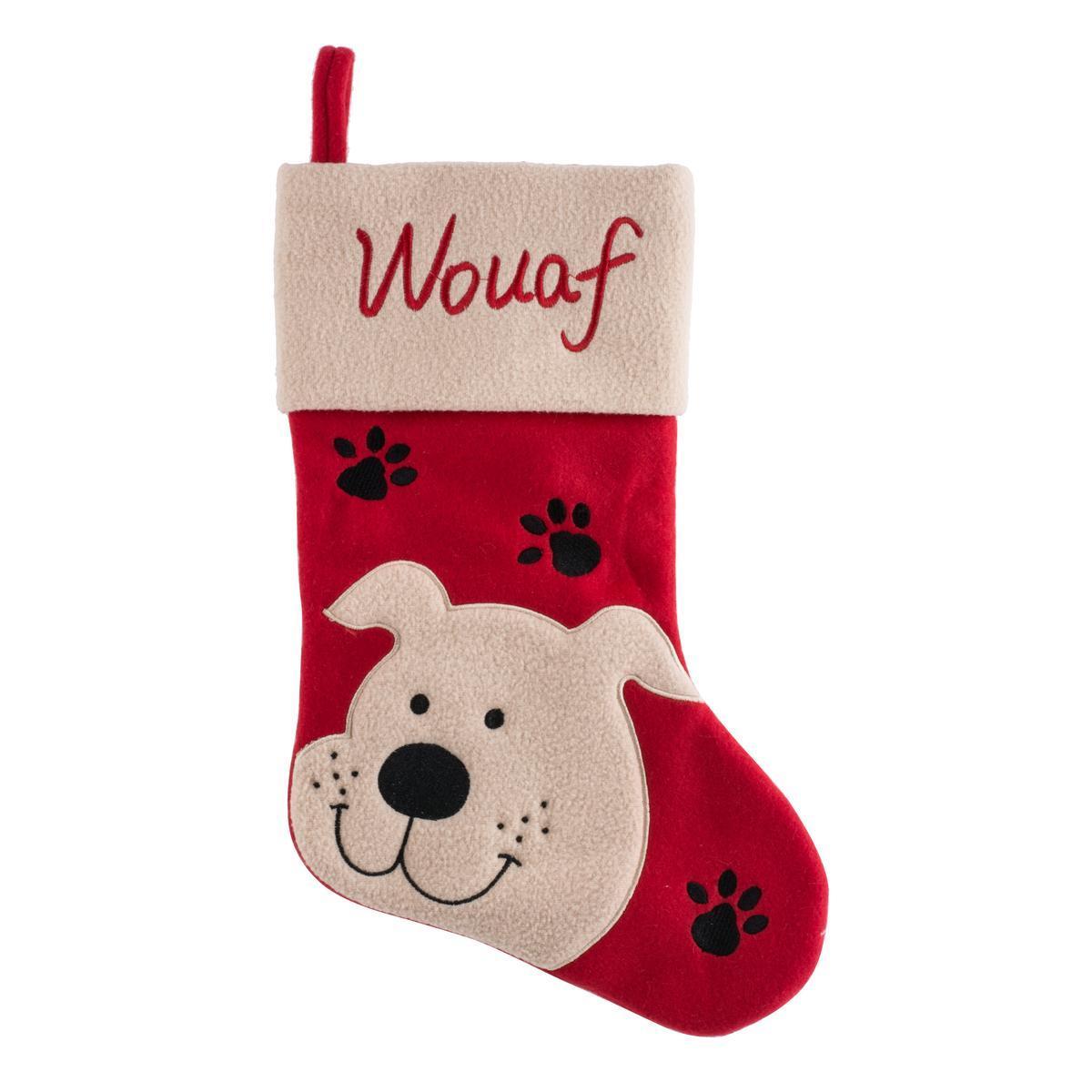 Chaussette déco chien wouaf