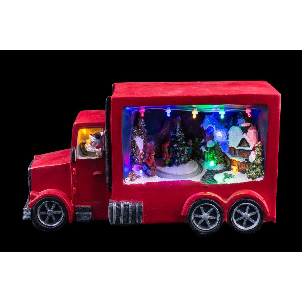 Camion village du Père Noël animé LED