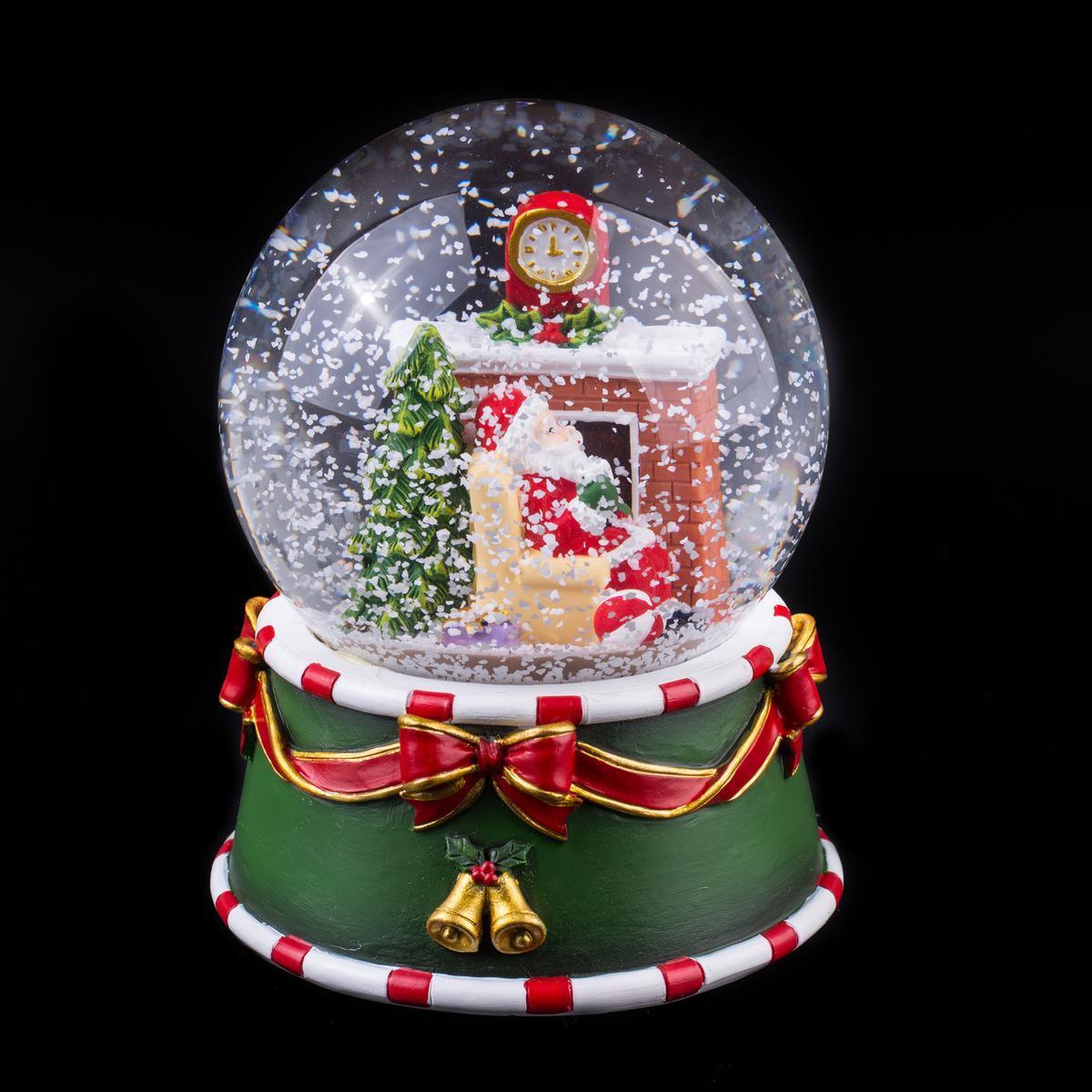 Boule à neige musicale Père Noël - 10.5 x 10.5 x 14 cm - Multicolore