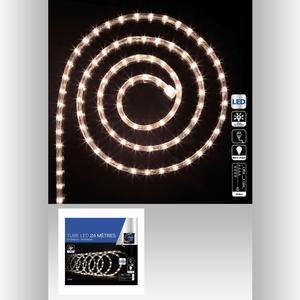 Guirlande électrique tube LED - 24 m - Blanc chaud