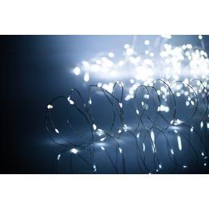 Guirlande électrique 100 micro-LED - L 5 m Ext 30 cm - Blanc