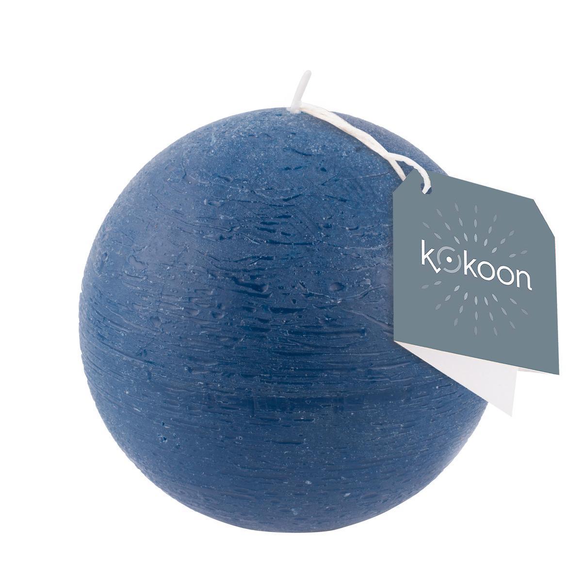 Bougie boule non-parfumée - ø 10 cm - Bleu - K.KOON