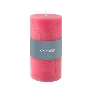 Bougie cylindrique marbrée non - parfumée - ø 7 x H 14 cm - Différents modèles - Rose fuchsia - K.KOON
