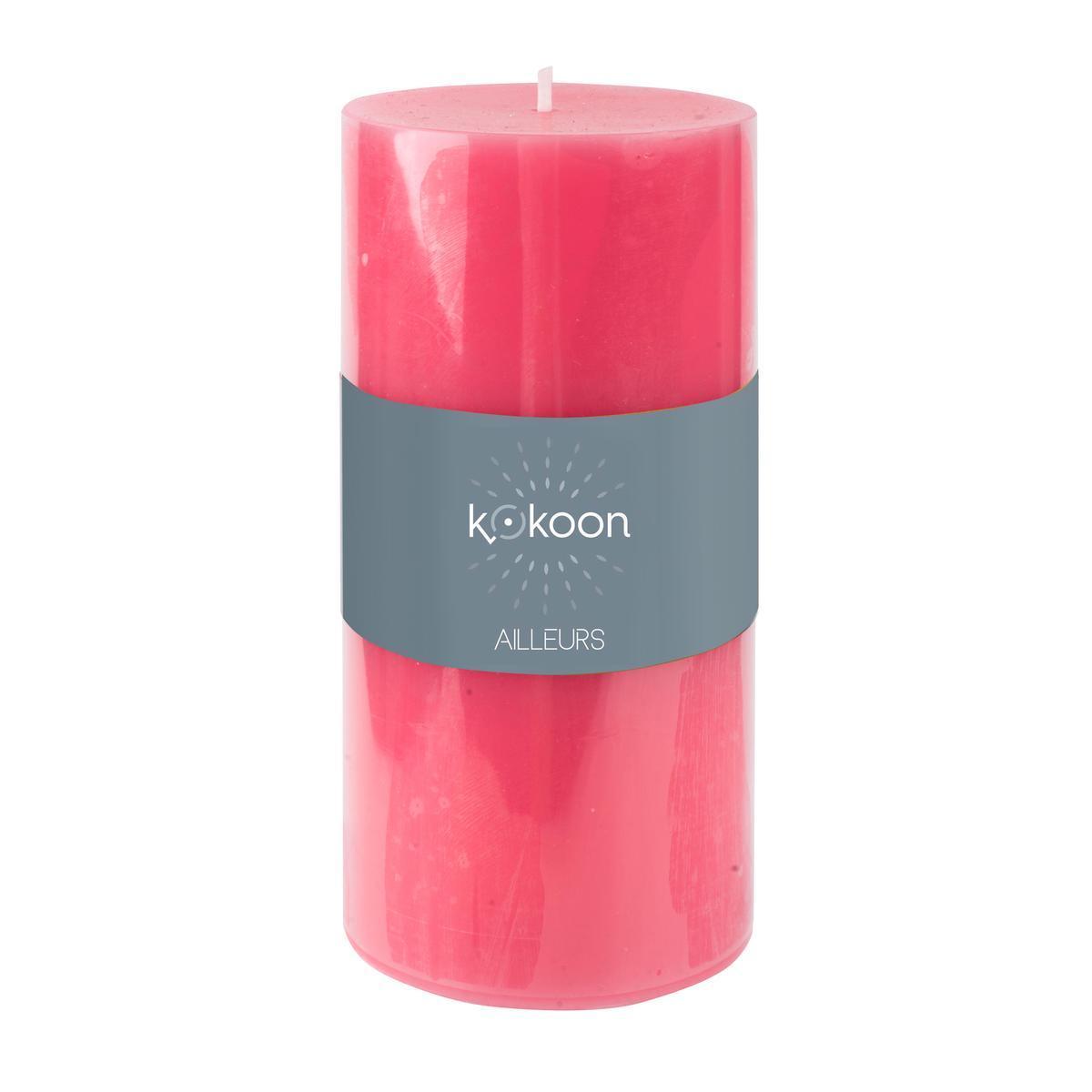 Bougie cylindrique parfumée - ø 6.8 x H 14 cm - Différents modèles et parfums - Rose fuchsia - K.KOON