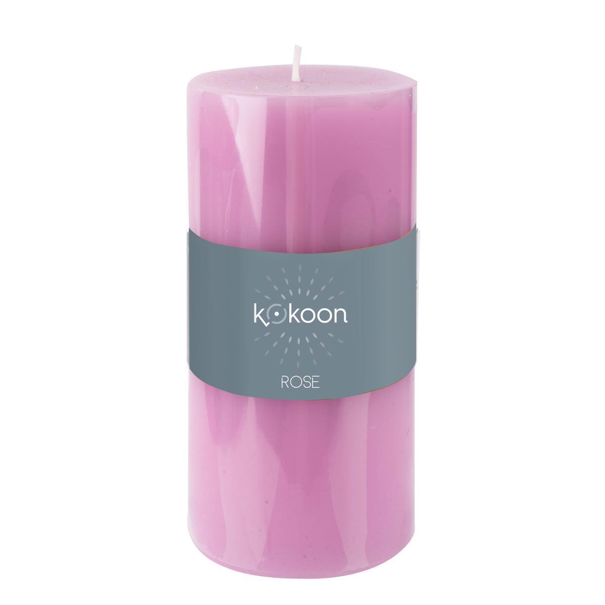 Bougie cylindrique parfumée - ø 6.8 x H 14 cm - Différents modèles et parfums - Rose - K.KOON
