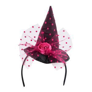 Serre-tête chapeau de sorcière - L 27 x H 16 x l 18 cm - Violet, noir
