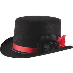 Chapeau Señor du Jour des Morts - Taille adulte unique - Noir, rouge