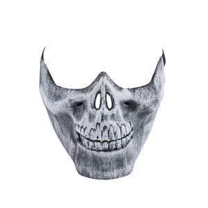 Demi-masque d'Halloween bouche du Squelette - L 20 x l 18 cm - Gris