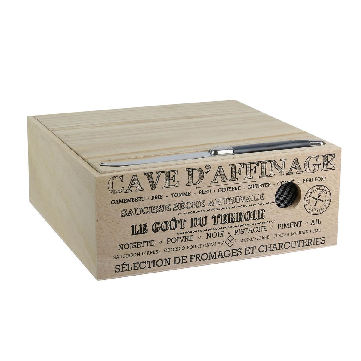 Cave à fromage avec couteau - L 25 x H 10 x l 25 cm - Beige - COOK CONCEPT