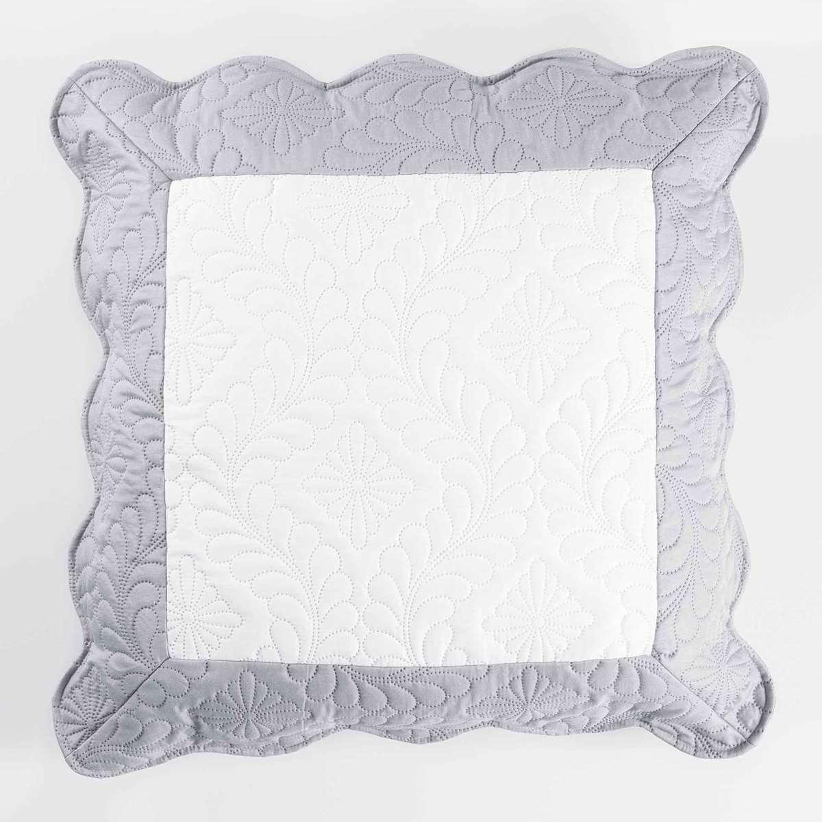 Housse de coussin bicolore - 60 x 60 cm - Blanc et gris anthracite