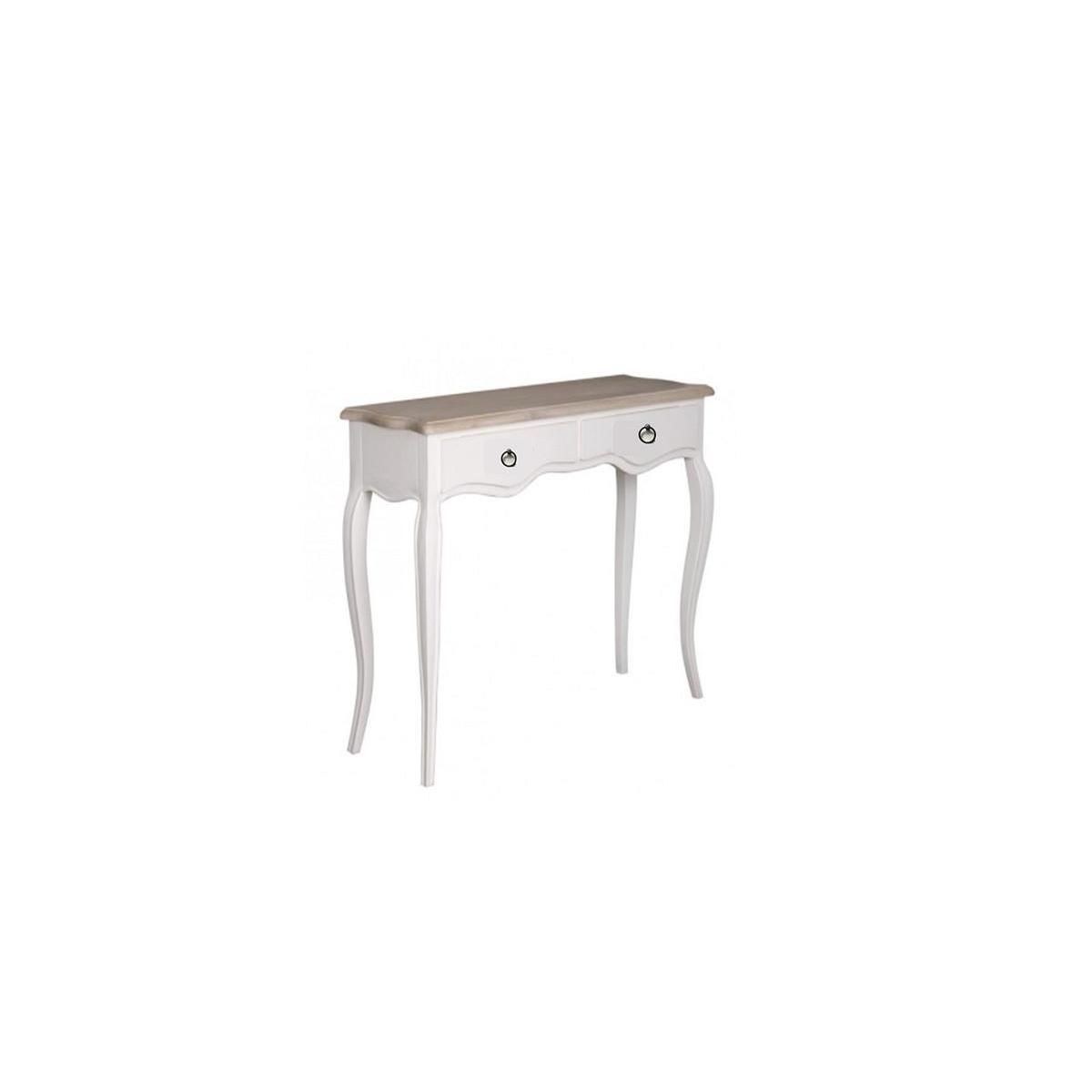 Console Astrid - 67 x 34 x H 79 cm - Blanc, marron