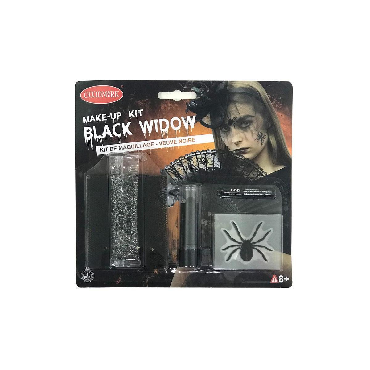 Kit de maquillage veuve noire - 5 pièces - Noir
