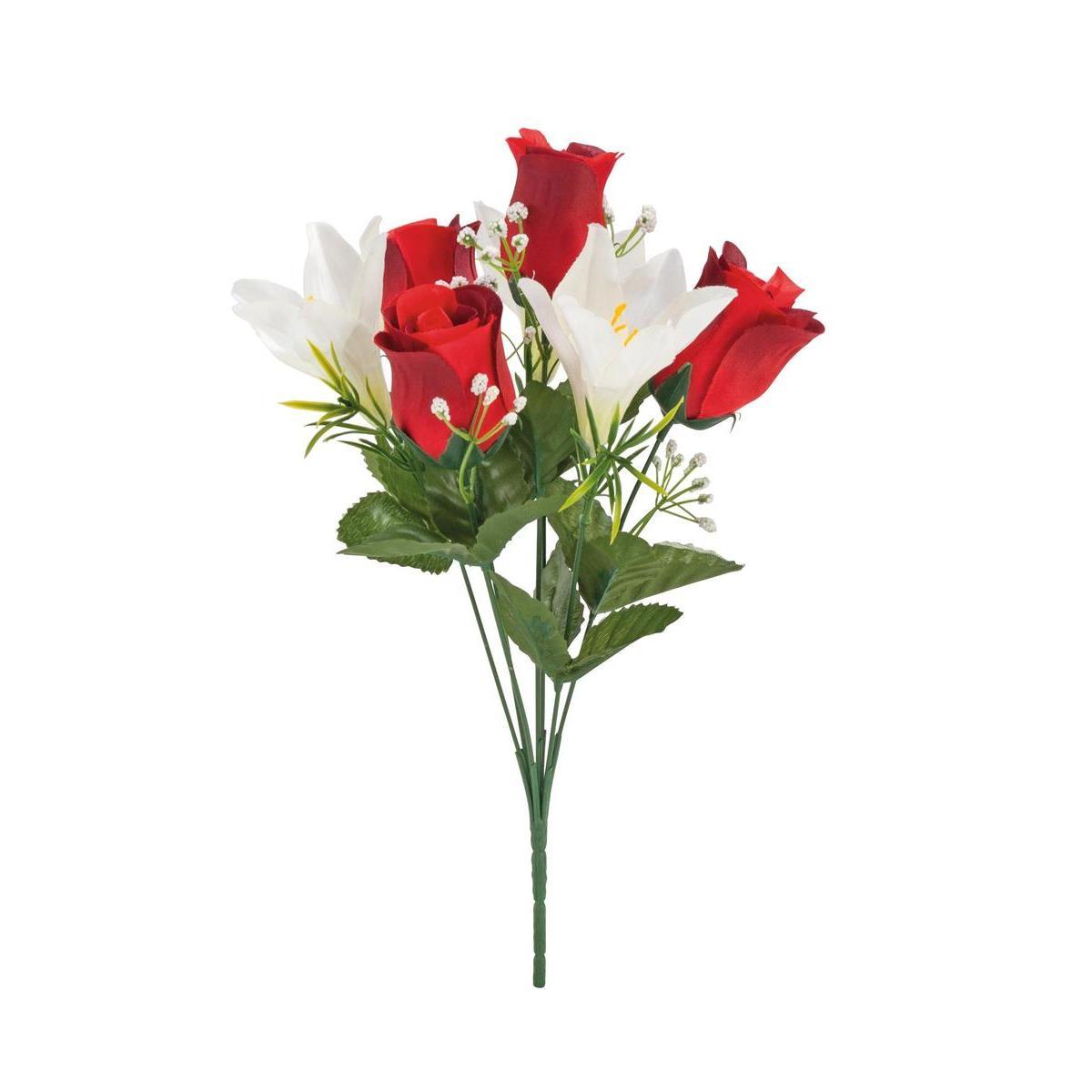 Bouquet de boutons de roses et lys - Différents coloris