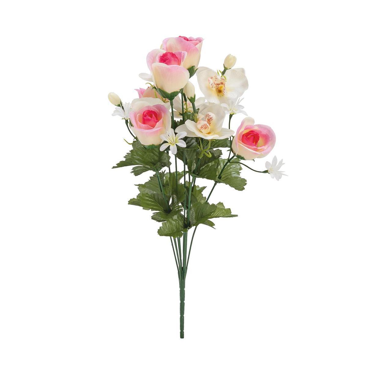 Bouquet de boutons de roses et orchidées
