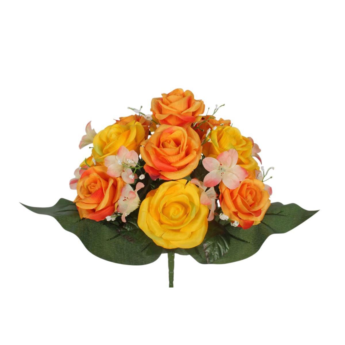 Bouquet de roses - Orange et jaune