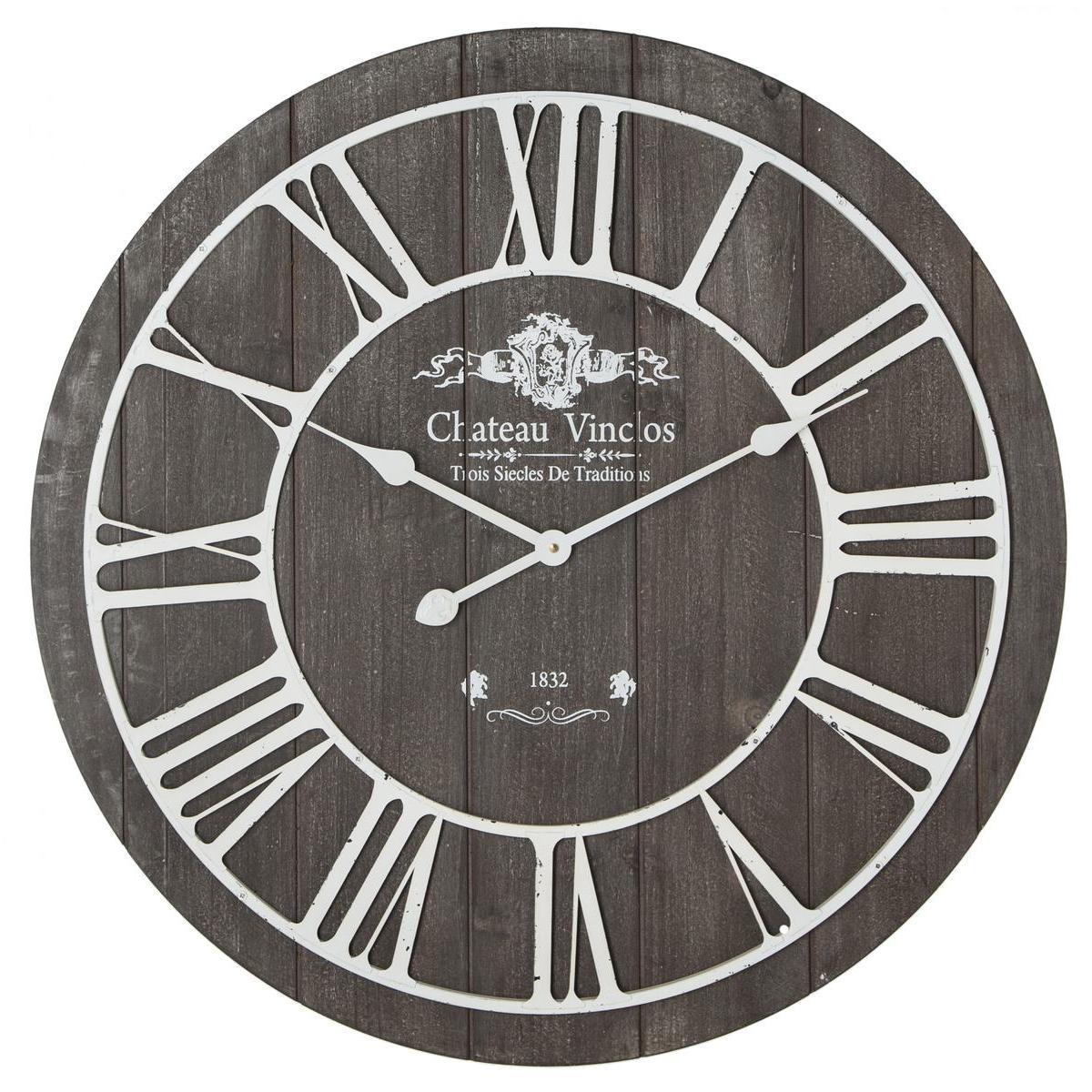 Horloge bois et métal - ø 68 cm