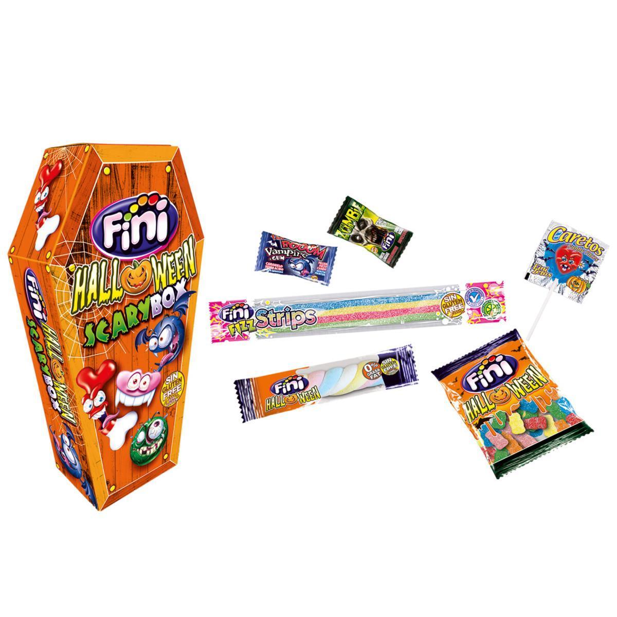 Cercueil de bonbons Halloween Fini - 90 g - Orange