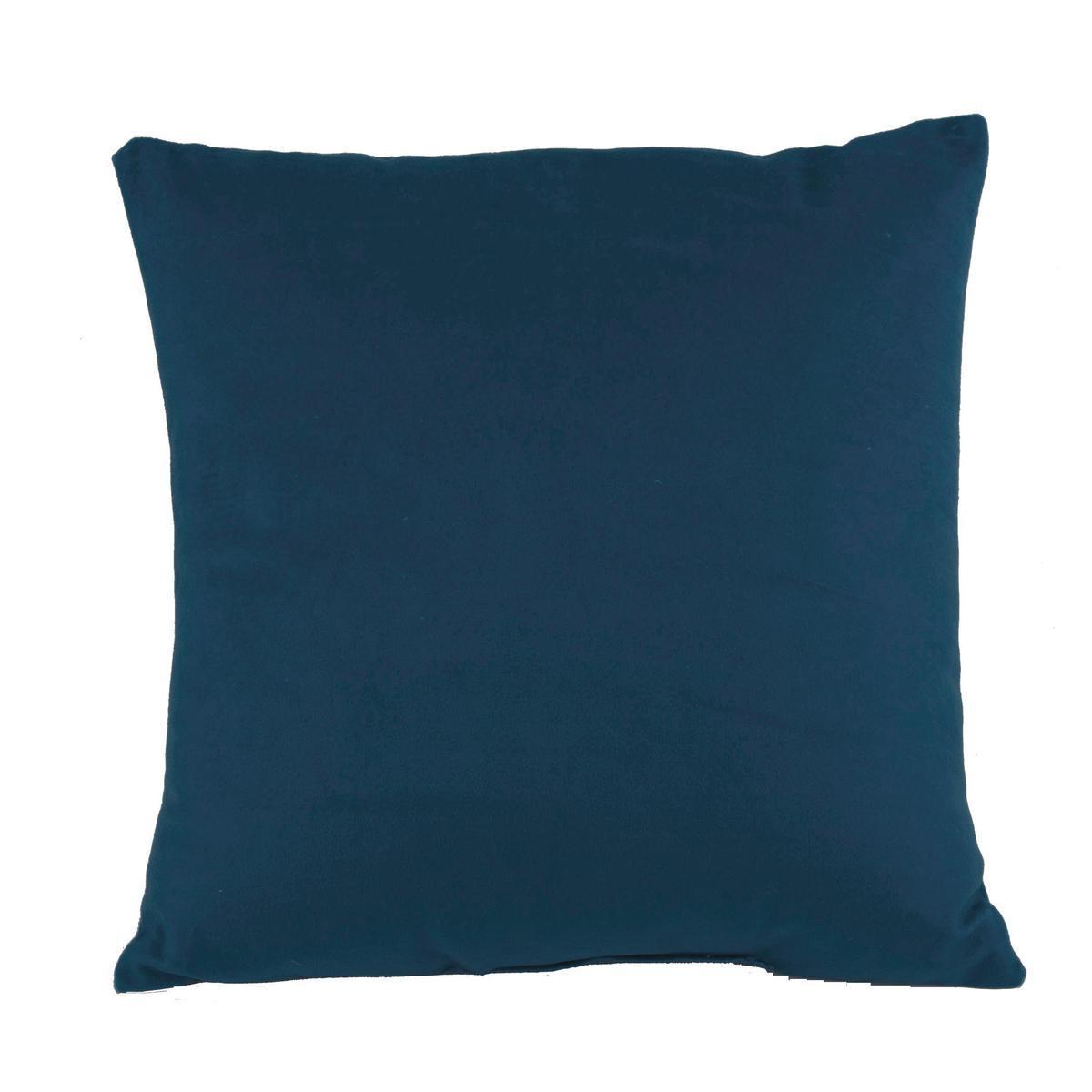 Coussin velours - 40 x 40 cm - Bleu indigo