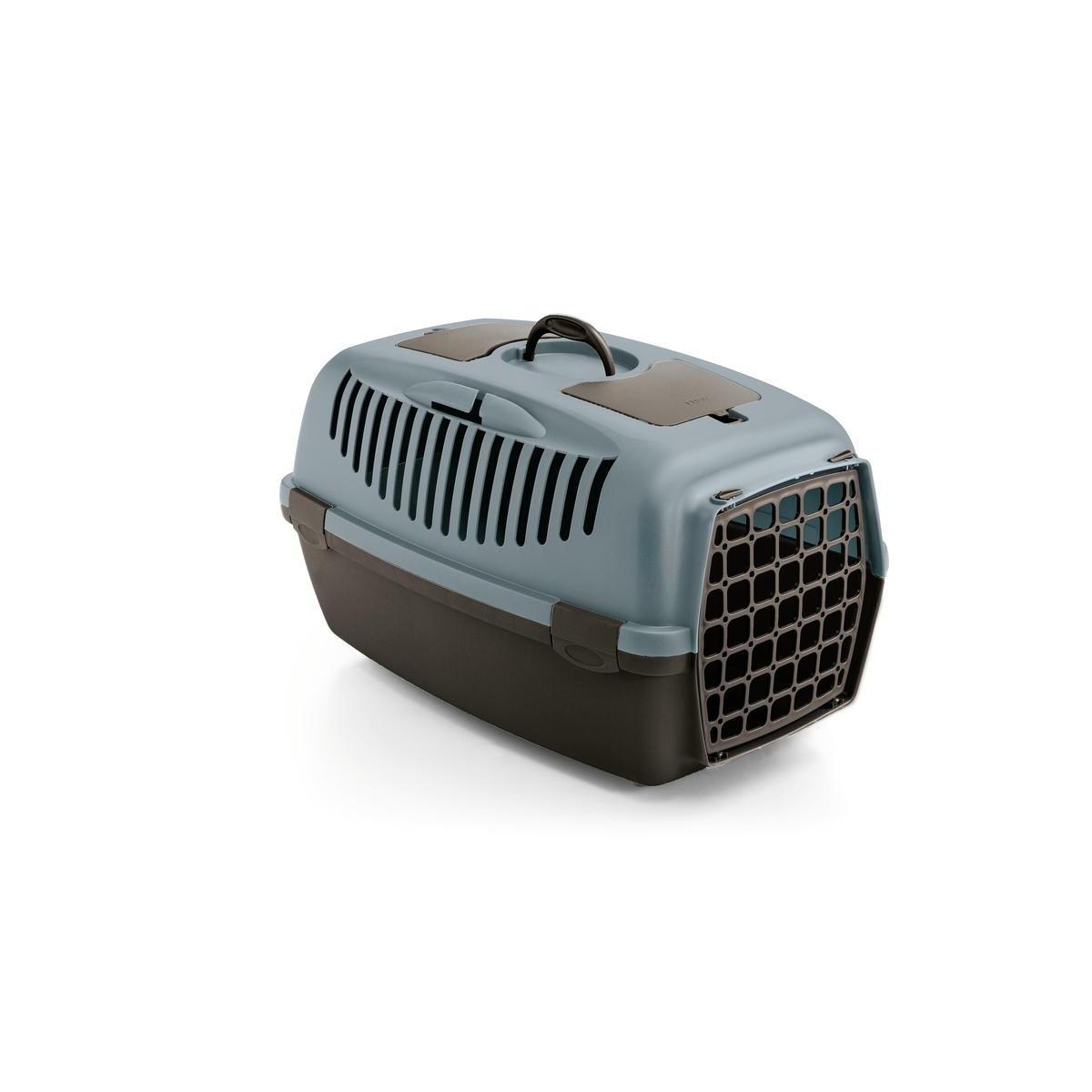 Cage de transport pour animaux - 55 x 36 cm - Gris, bleu