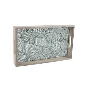 PLATEAUX VERRE CONTOUR BOIS X2